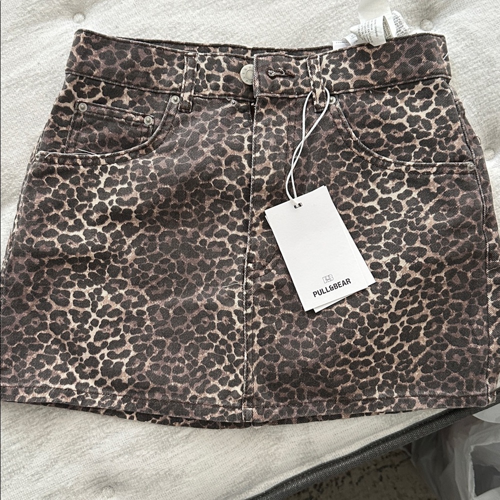 Pull&Bear Animal Print A-Line Skirt